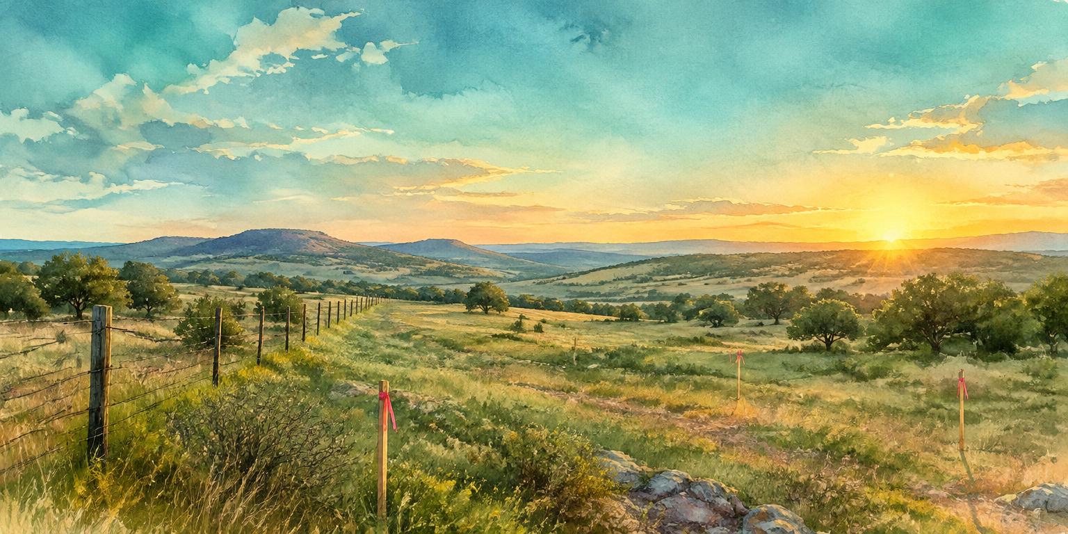 Paysage de terrain texan à l'aube
